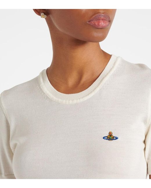 Vivienne Westwood White T-Shirt Bea Aus Wolle Und Seide