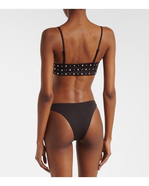Staud Black Sara Studded Bikini Top