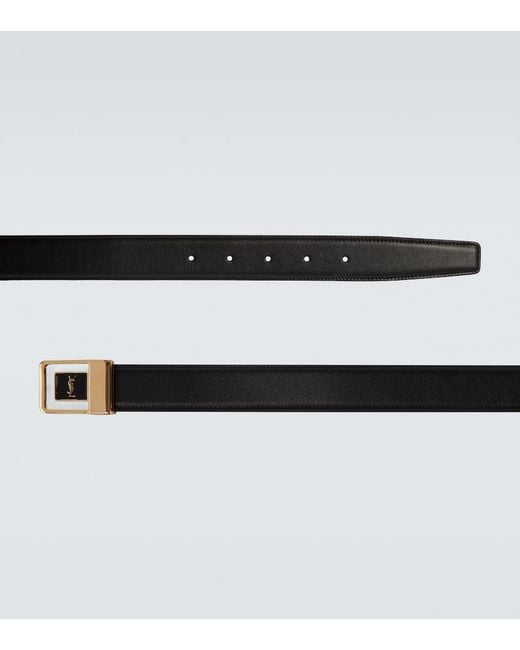 Saint Laurent Black Leather Belt for men