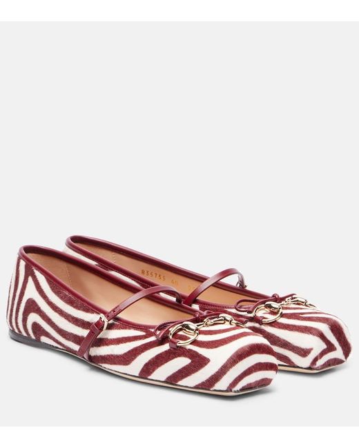 Gucci Brown Horsebit Ballet Flat, Leather