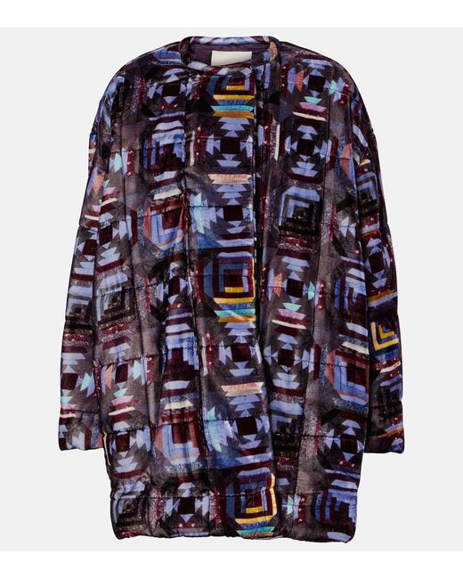 Isabel Marant Blue Doriane Printed Puffer Coat