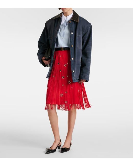 Prada Red Organza Skirt
