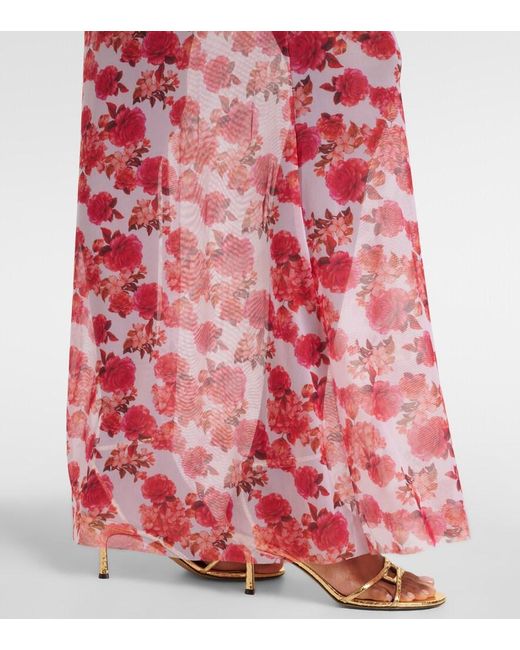 Bananhot Pink Solay Floral Lace-Trimmed Maxi Dress