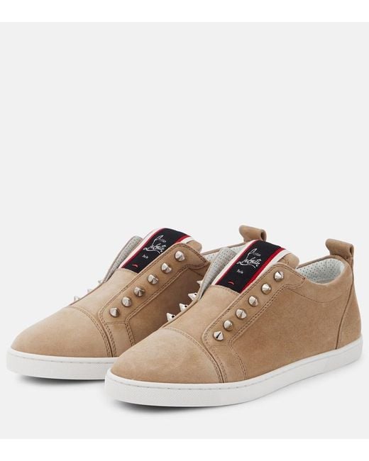 Christian Louboutin Brown Fav Fique A Vontade Suede Sneakers