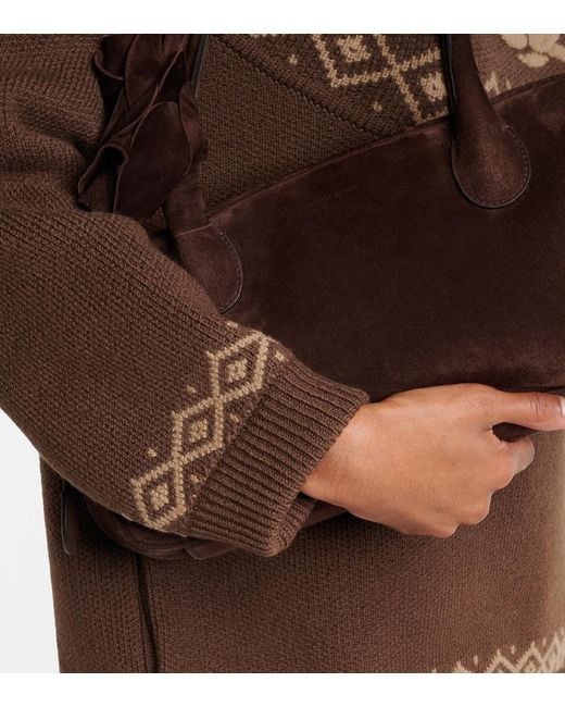 Magda Butrym Brown Fair Isle Jacquard Wool Sweater