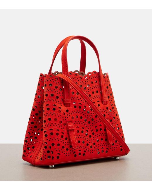 Alaïa Red Mina 20 Vienne Leather Tote Bag