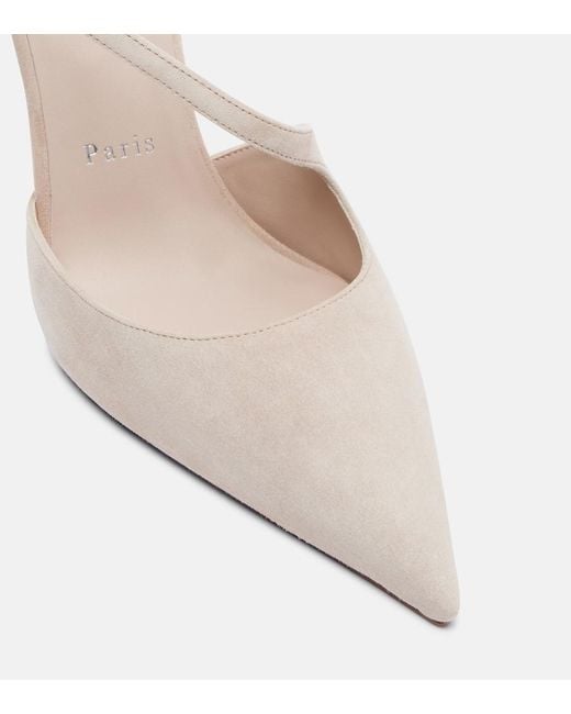 Christian Louboutin Natural Miss Ziggyta 100 Suede Pumps