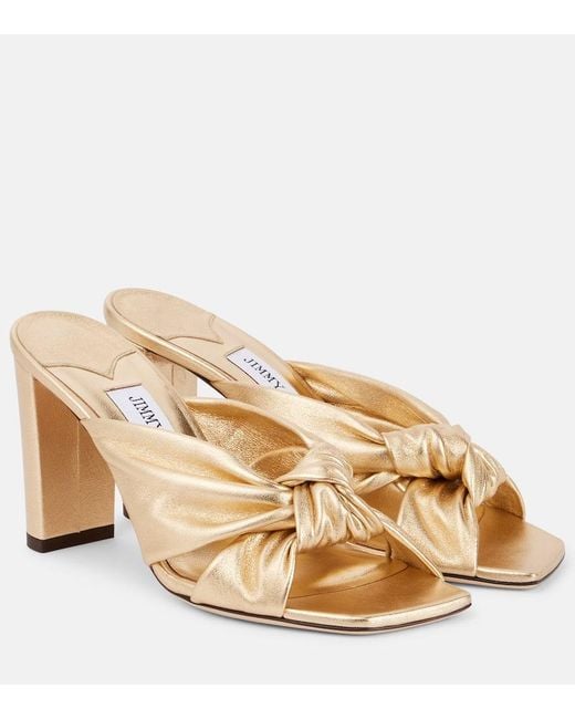 Jimmy Choo Avenue 85 Metallic Leather Sandals