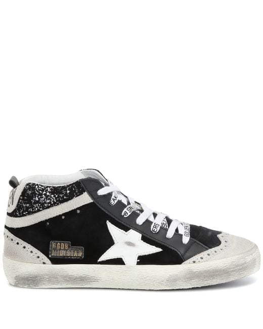 Golden Goose Exclusivo En Mytheresa - Zapatillas Altas Mid Star De Ante Y  Piel in Black | Lyst