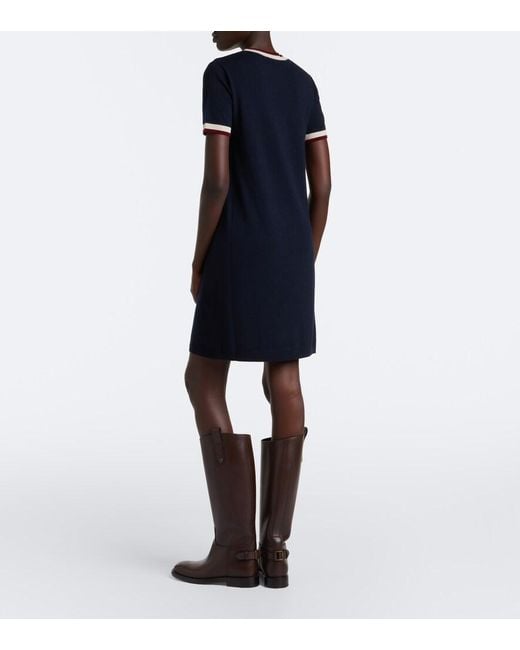 Max Mara Blue Wool Minidress