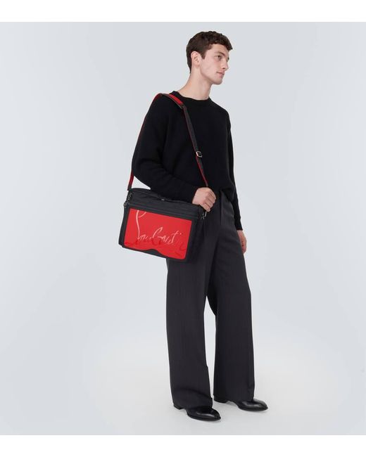 Christian Louboutin Messenger Bag Loubideal mit Leder in Red für Herren