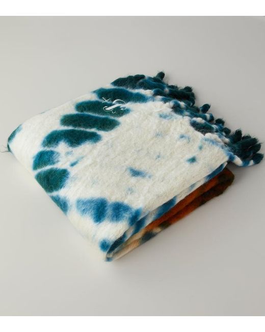 Manta en mezcla de mohair con tie-dye Jil Sander de color Blue