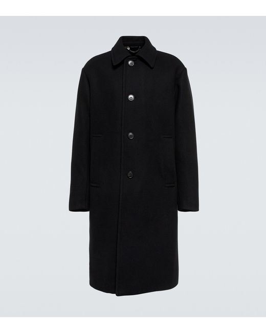 Dries Van Noten Single-breasted Wool-blend Coat in Black for Men | Lyst