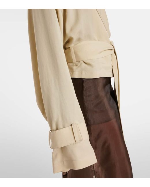 Frankie Shop Natural Simona Cropped Trench Coat