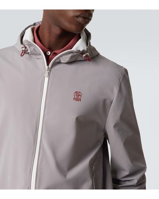Brunello Cucinelli Purple Logo Jacket for men
