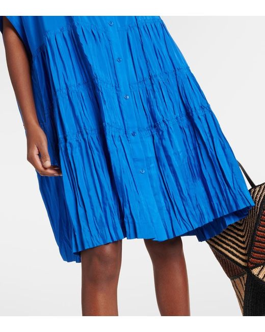 Joseph Blue Emile Tiered Silk Midi Dress