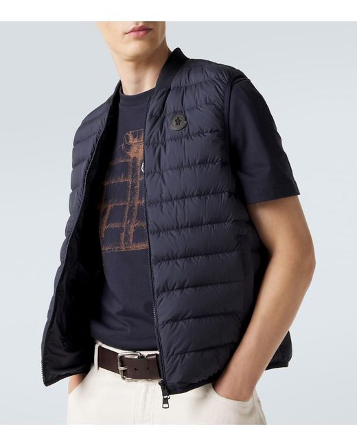 Moncler Blue Froissel Quilted Down Vest for men