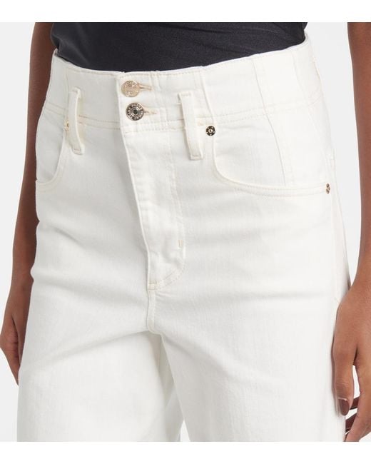 FRAME White The Seamed Wide High-Rise Pants