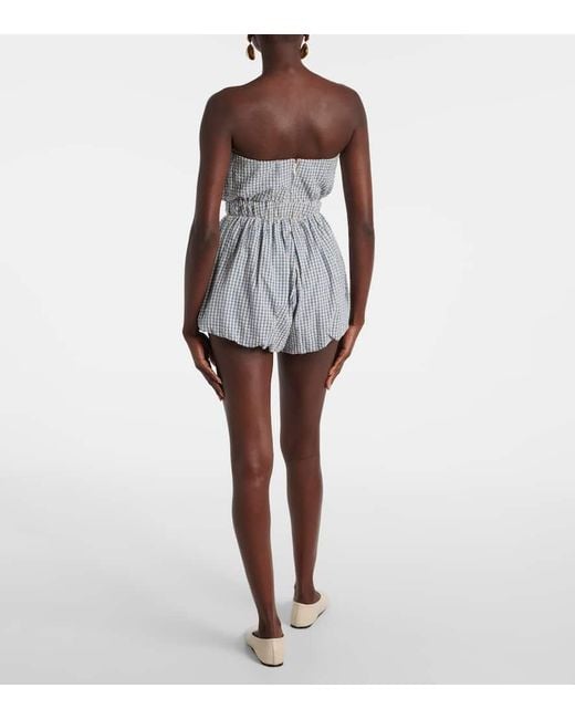 Short Aurelia En Coton A Carreaux Posse en coloris Blue