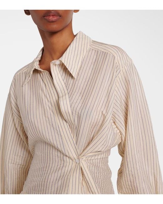 Camicia Asimmetrica A Righe di Rohe in Natural