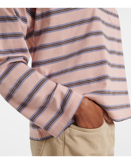 Prada Pink Striped Cotton Jersey Top