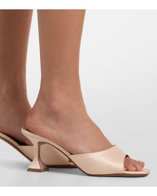 AMINA MUADDI Pink Lupita Satin Mules