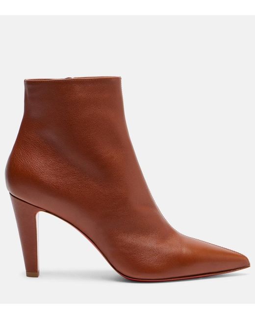 Christian Louboutin Brown Vibella 85 Leather Ankle Boots