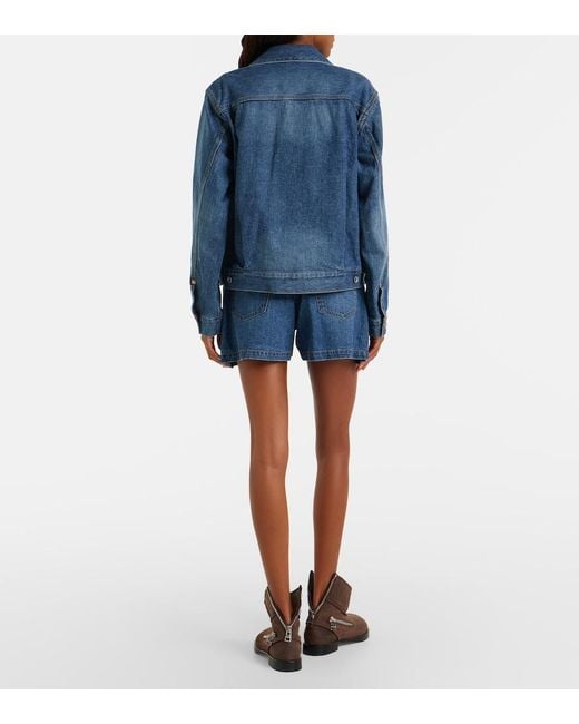 Sacai Black Paneled Denim Shorts