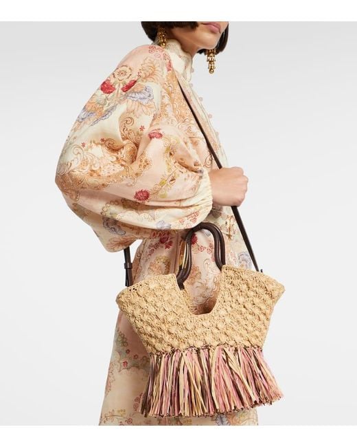 Zimmermann Metallic Tote Bag Goldentime Small Aus Raffiabast