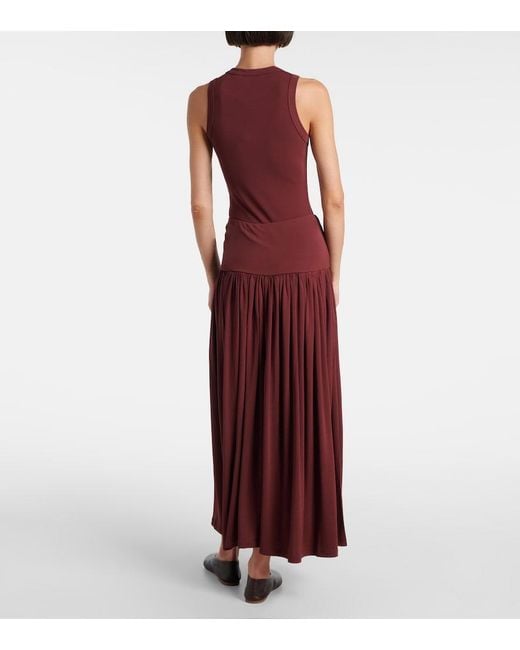 AYA MUSE Purple Gathered Jersey Maxi Skirt
