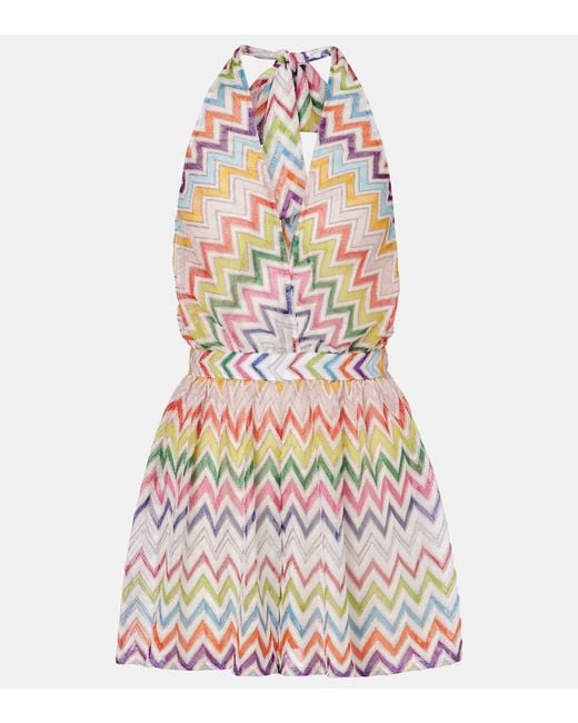 Missoni White Zigzag Lame Romper