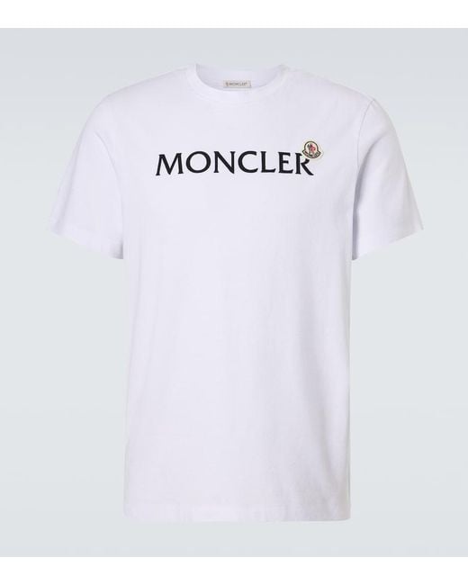 Moncler White Logo Cotton Jersey T-Shirt for men