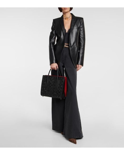 Christian Louboutin Black Verzierte Tote Bag Paloma Medium Aus Leder