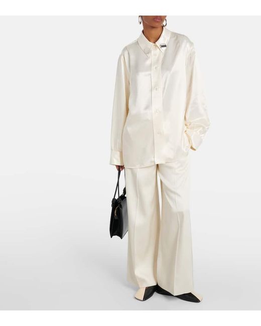 Camicia in raso di Jil Sander in White