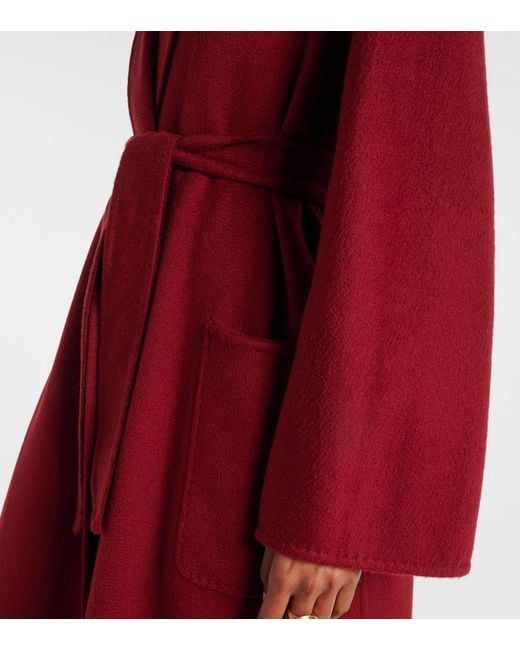 Max Mara Red Ludmilla Cashmere Wrap Coat