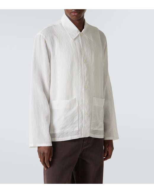 Our Legacy White Haven Striped Overshirt for men