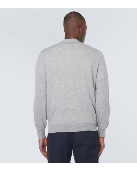 Brunello Cucinelli Gray Wool And Cashmere Cardigan for men