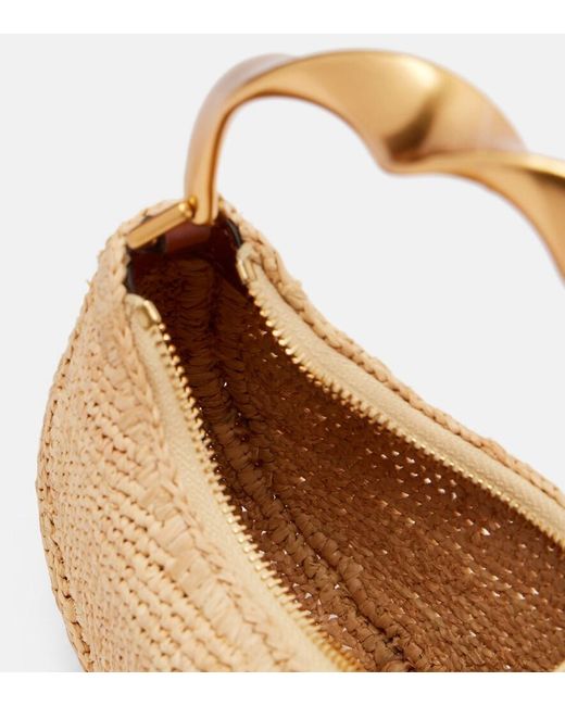 Jonathan Simkhai Metallic Nixi Mini Raffia Tote Bag