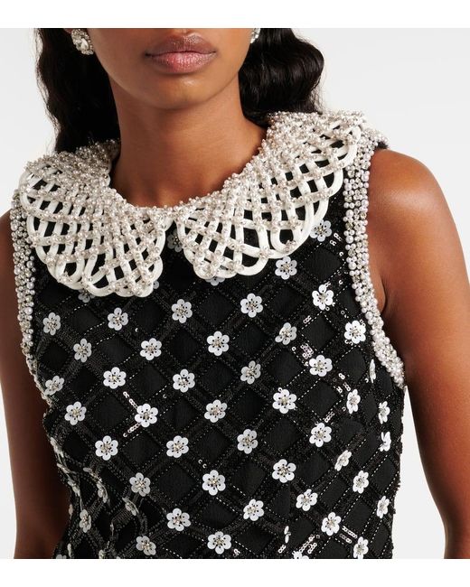 Rebecca Vallance Black Verziertes Minikleid Alvia