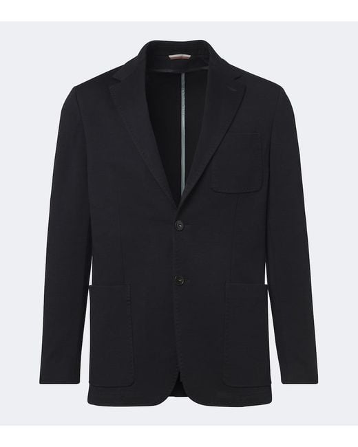 Canali Blue Single-Breasted Wool Blazer for men