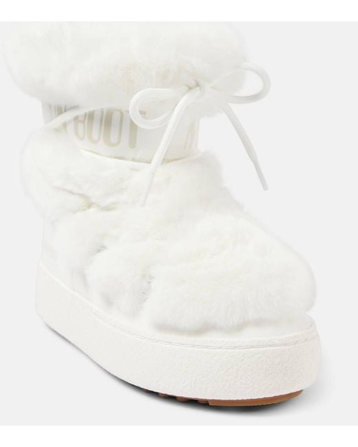 Moon Boot White Mb Ltrack Faux-Fur Trimmed Snow Boots