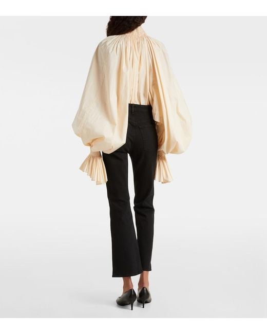 Khaite Black Vivian High-Rise Cropped Flared Jeans