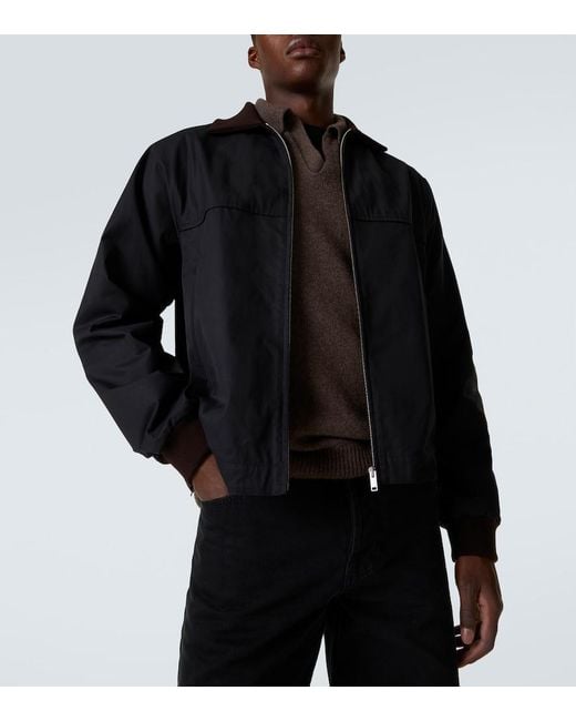 The Row Black Mantis Cotton Gabardine Blouson Jacket for men