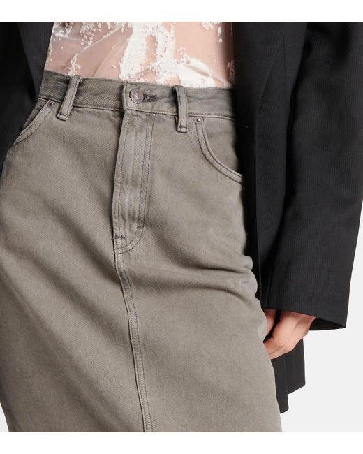 Acne Gray Philo Denim Maxi Skirt