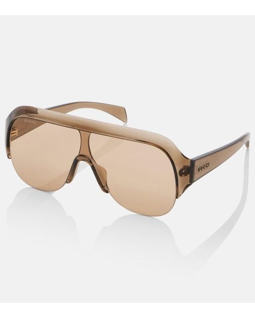 Gucci Natural Logo Shield Sunglasses