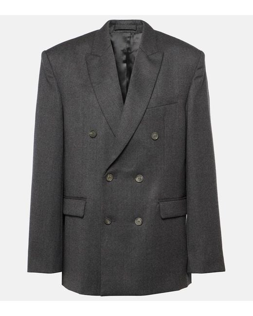 Wardrobe NYC Black Double-Breasted Wool Blazer