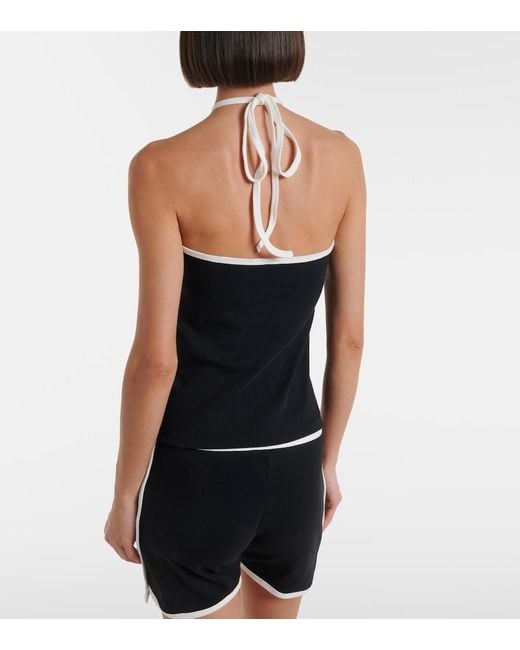 Top De Algodon Con Logo Courreges de color Black