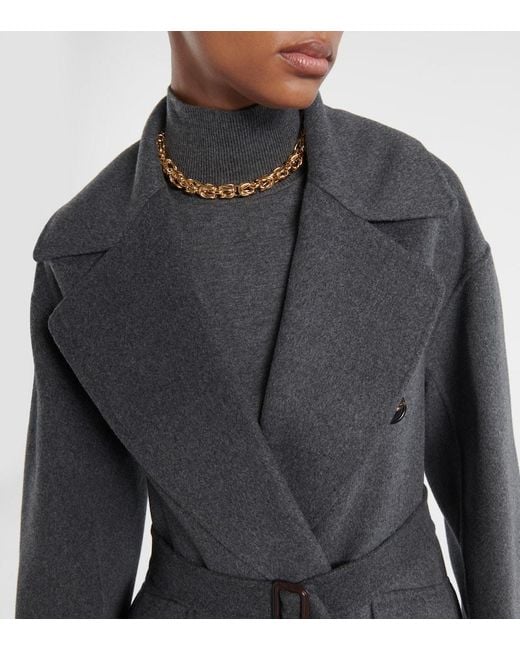 Max Mara Black Mantel Aus Schurwolle