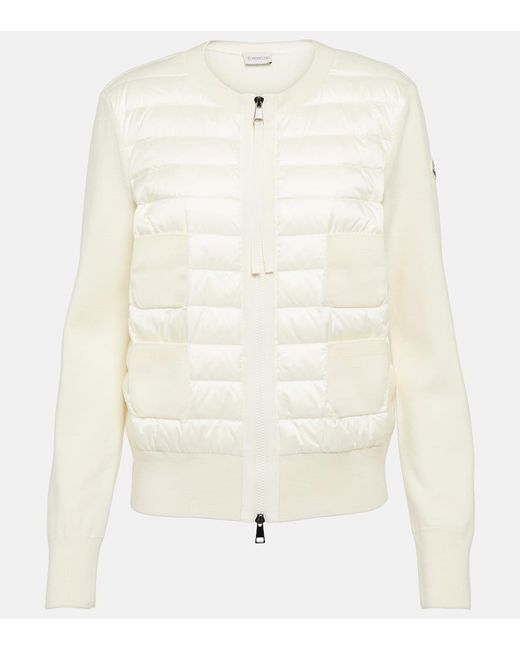 Moncler White Down-paneled Wool Jackets