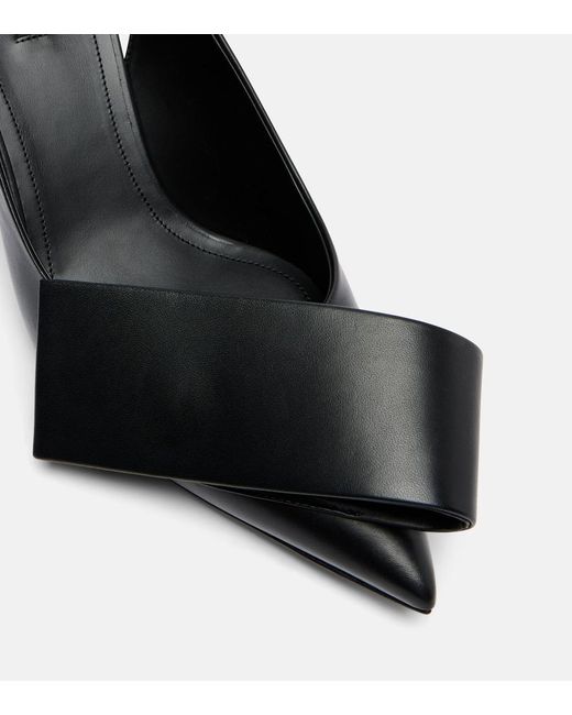 Givenchy Black Twisted Ribbon Leather Slingback Pumps